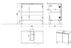 Wastafelkast Zadar Grafiet 60 cm